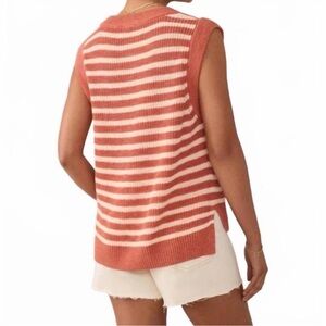 Faherty Miramar Linen Sweater DTE-Sandstone Stripe XS